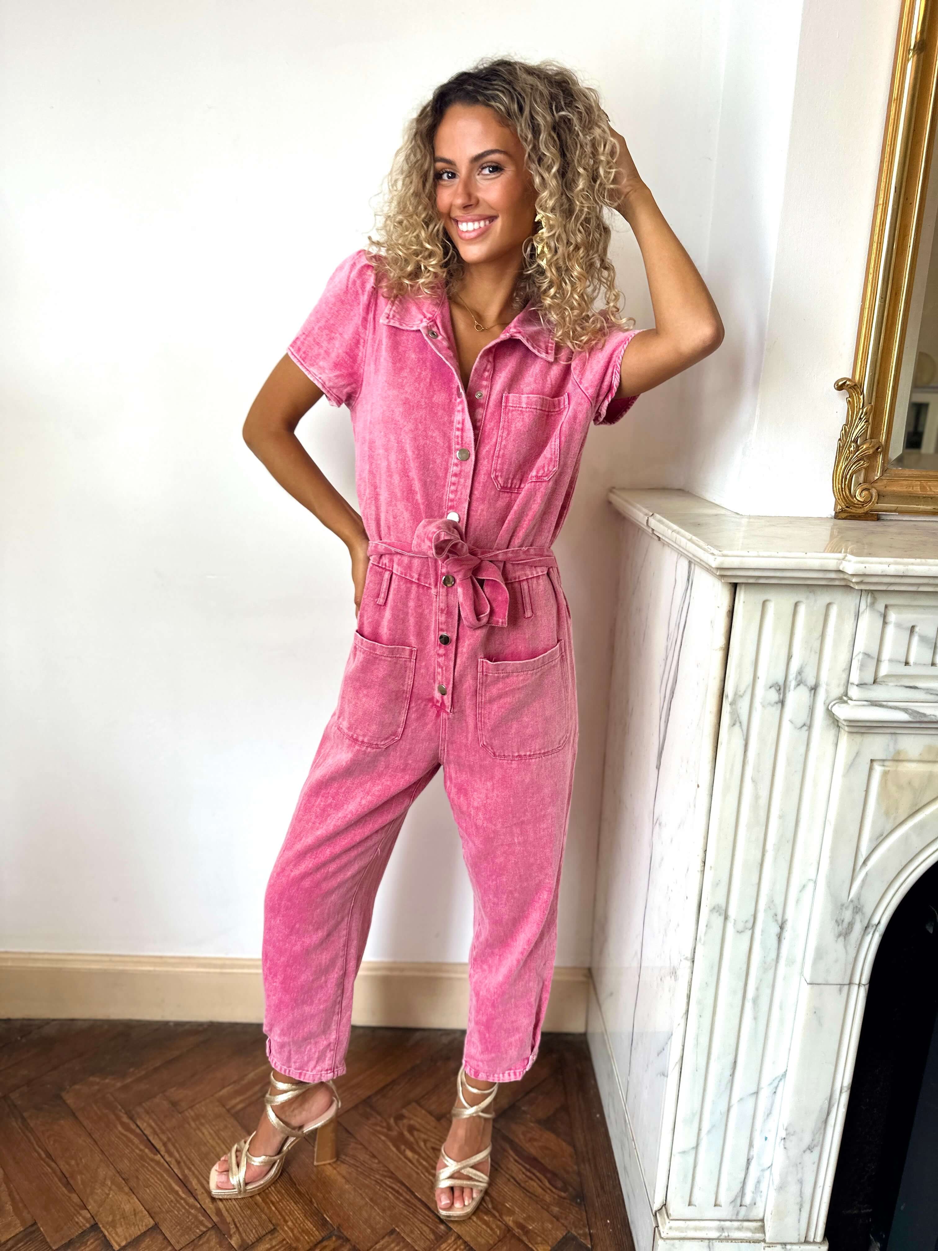 Rosalie | Lässiger Utility-Jumpsuit mit Bindegürtel