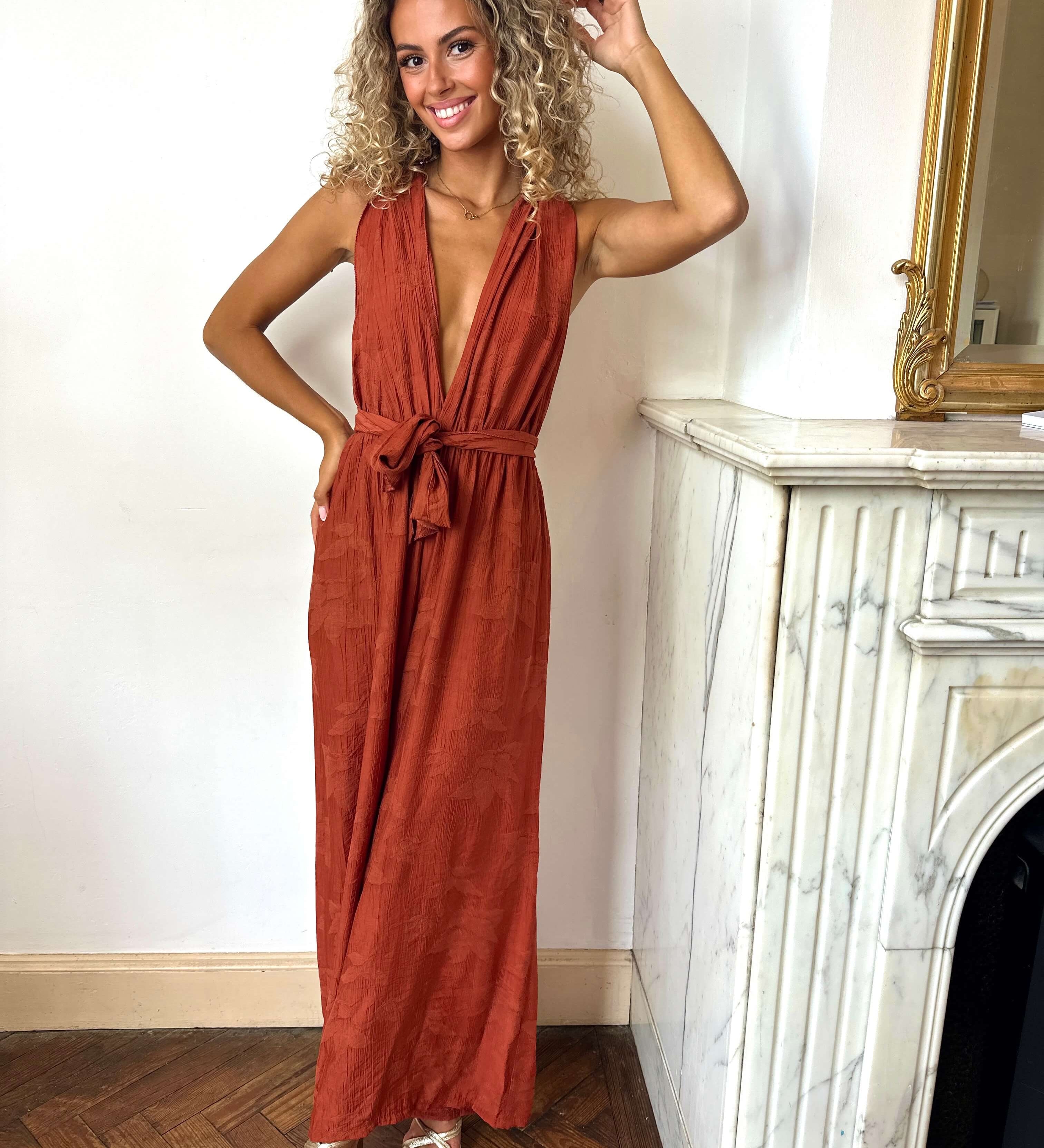 Ylva | Fließender Palazzo-Jumpsuit mit tiefem V-Ausschnitt