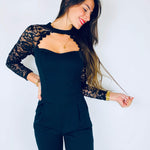 Marisa | Eleganter Jumpsuit mit langen Spitzenärmeln