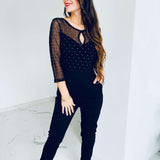 Eleganter Jumpsuit mit transparenten Ärmeln – Produktansicht 2