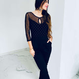 Eleganter Jumpsuit mit transparenten Ärmeln – Produktansicht 4