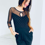 Maria | Eleganter Jumpsuit mit transparenten Ärmeln