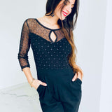 Maria | Eleganter Jumpsuit mit transparenten Ärmeln