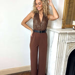 Zelda | Eleganter Jumpsuit mit Pailletten und Gürtel