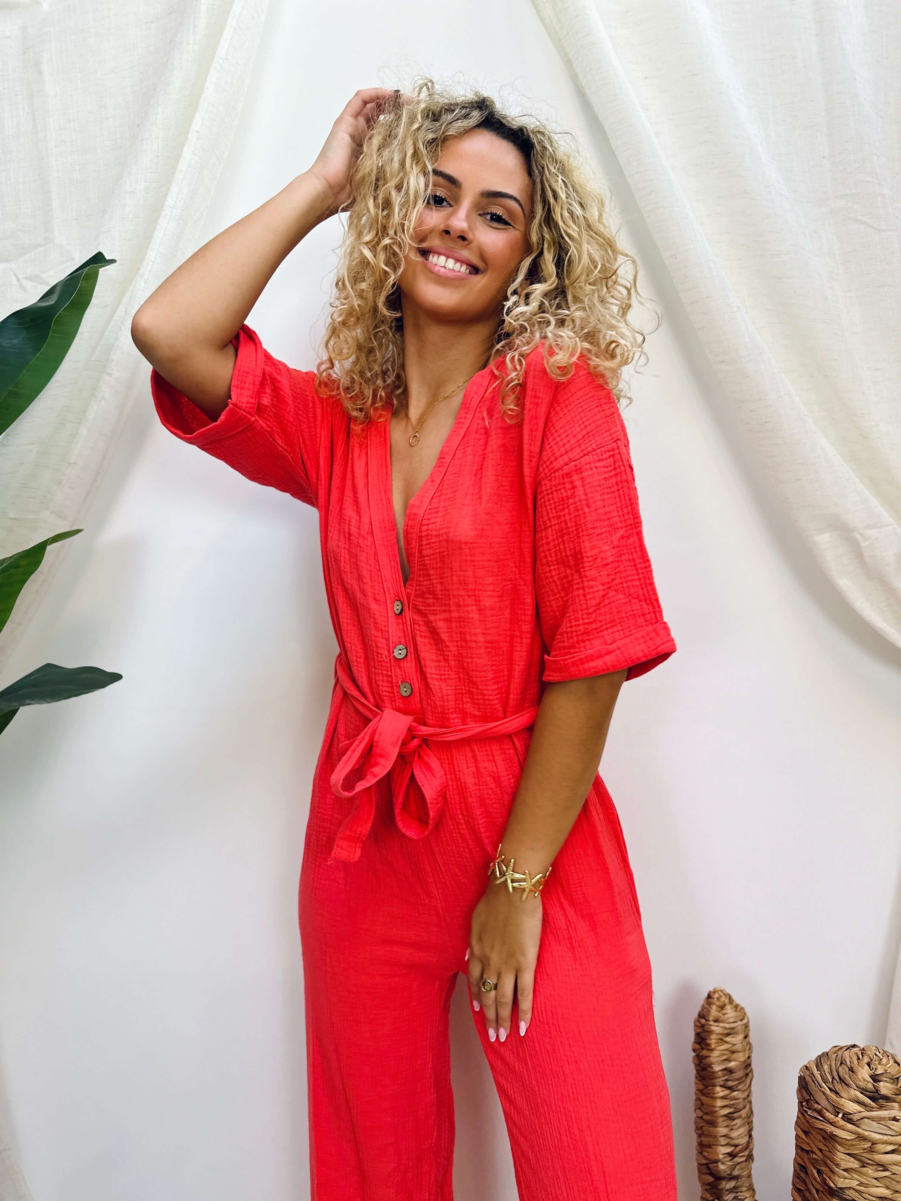Lässiger Utility-Jumpsuit mit Bindegürtel – Produktansicht 3
