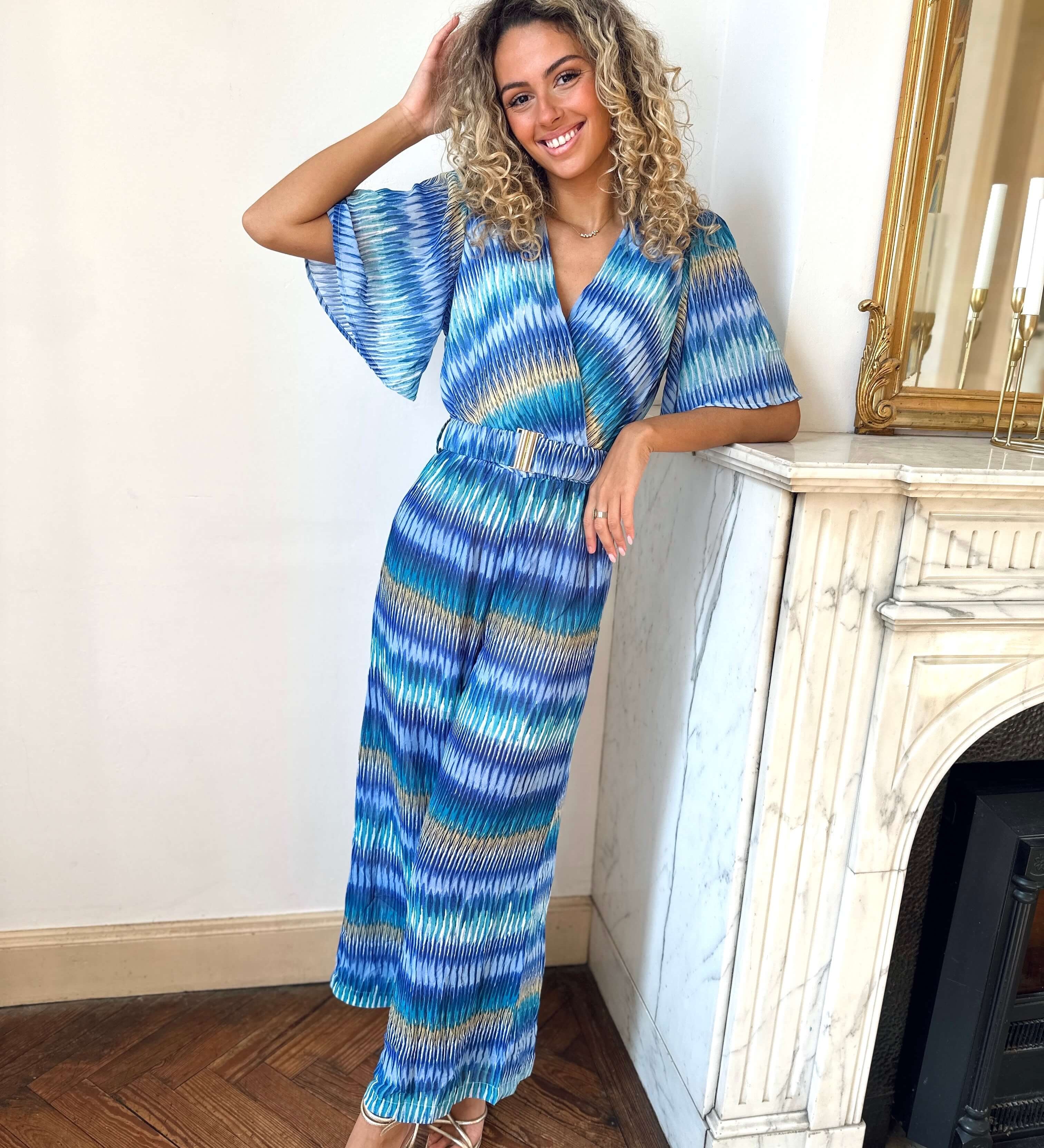 Paula | Bedruckter Jumpsuit mit Wickelausschnitt