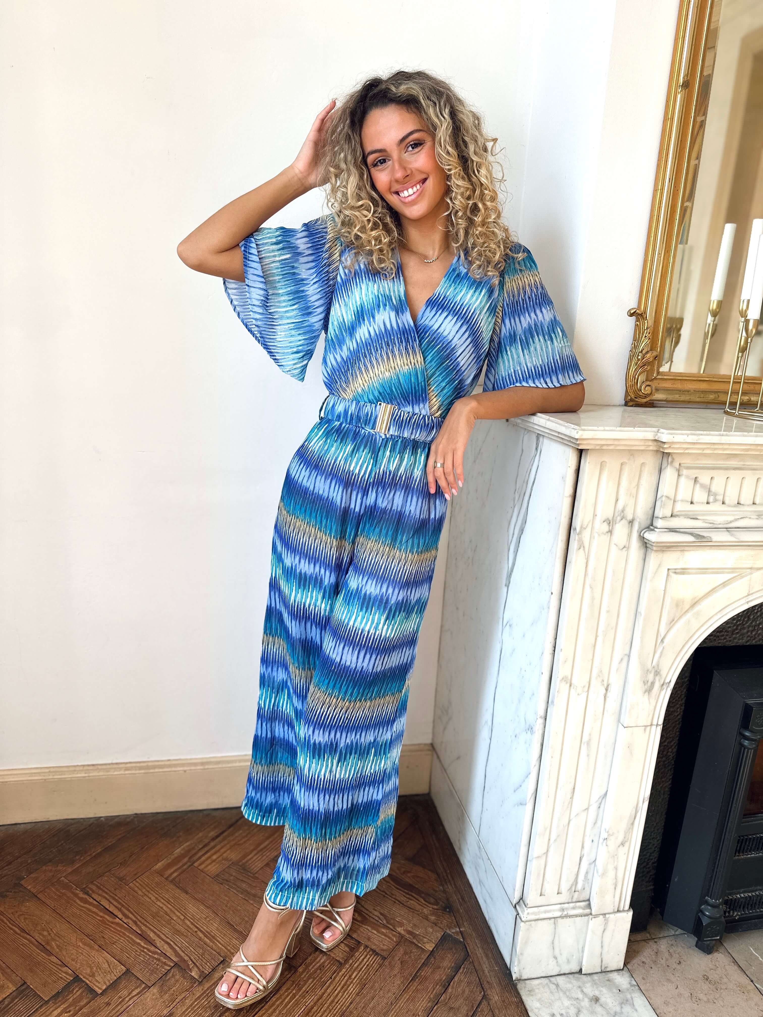Paula | Bedruckter Jumpsuit mit Wickelausschnitt