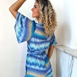 Bedruckter Jumpsuit mit Wickelausschnitt in Samtoptik – Produktansicht 4