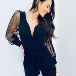 Nadine | Eleganter Jumpsuit mit transparenten Ballonärmeln