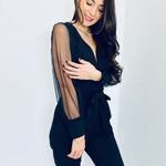 Eleganter Jumpsuit mit transparenten Ballonärmeln – Produktansicht 6