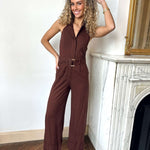 Johanna | Taillierter Jumpsuit mit Reverskragen und Gürtel