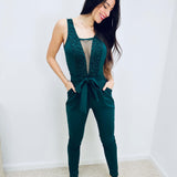 Ärmelloser Jumpsuit mit Spitzeneinsätzen – Produktansicht 3