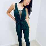 Ärmelloser Jumpsuit mit Spitzeneinsätzen – Produktansicht 5
