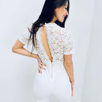 Jolanda | Eleganter Spitzen-Jumpsuit mit offenem Rücken