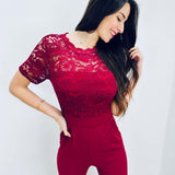 Jolanda | Eleganter Spitzen-Jumpsuit mit offenem Rücken