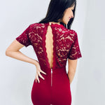 Jolanda | Eleganter Spitzen-Jumpsuit mit offenem Rücken