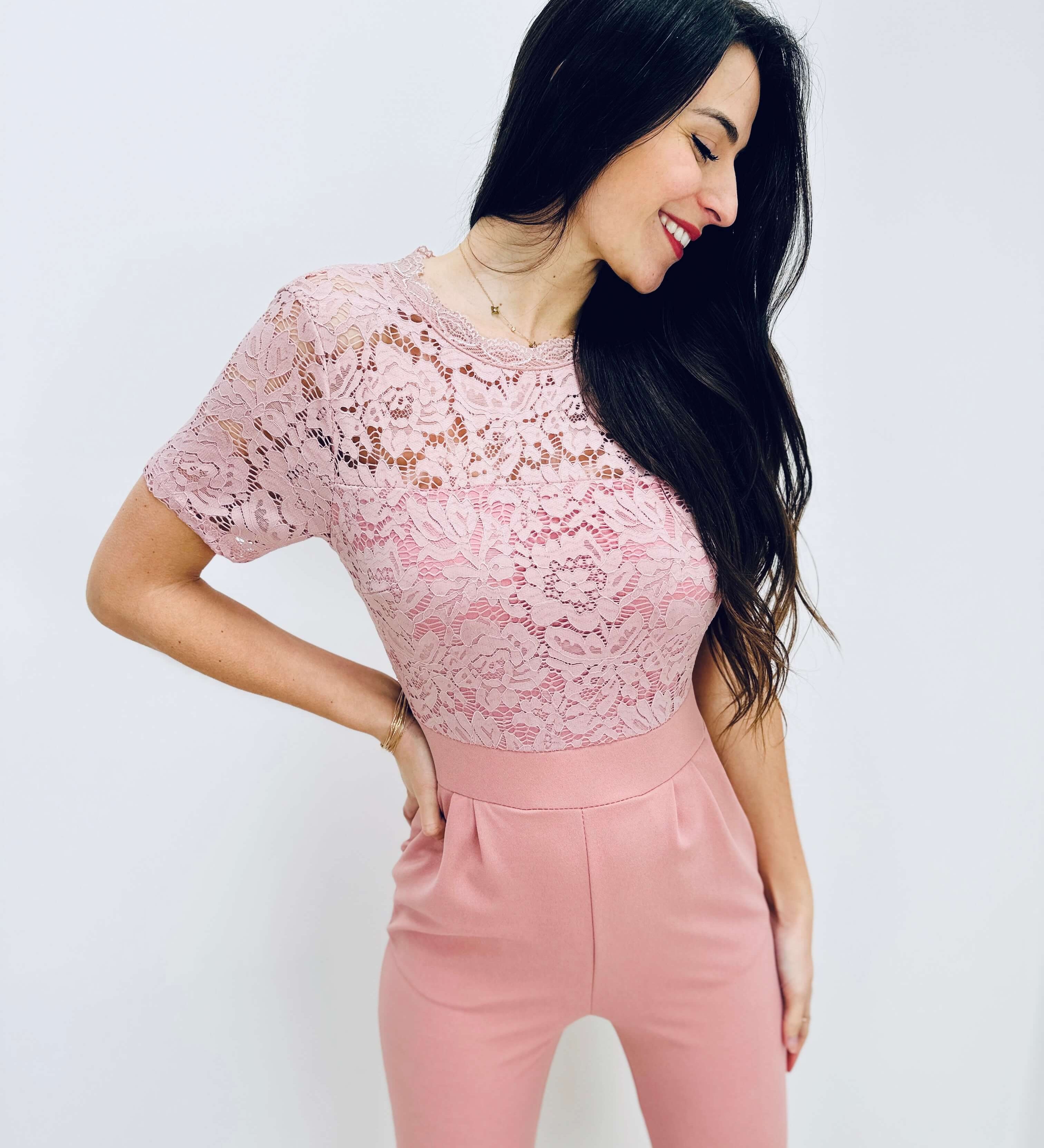 Jolanda | Eleganter Spitzen-Jumpsuit mit offenem Rücken