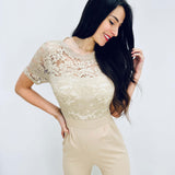 Jolanda | Eleganter Spitzen-Jumpsuit mit offenem Rücken