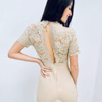 Jolanda | Eleganter Spitzen-Jumpsuit mit offenem Rücken