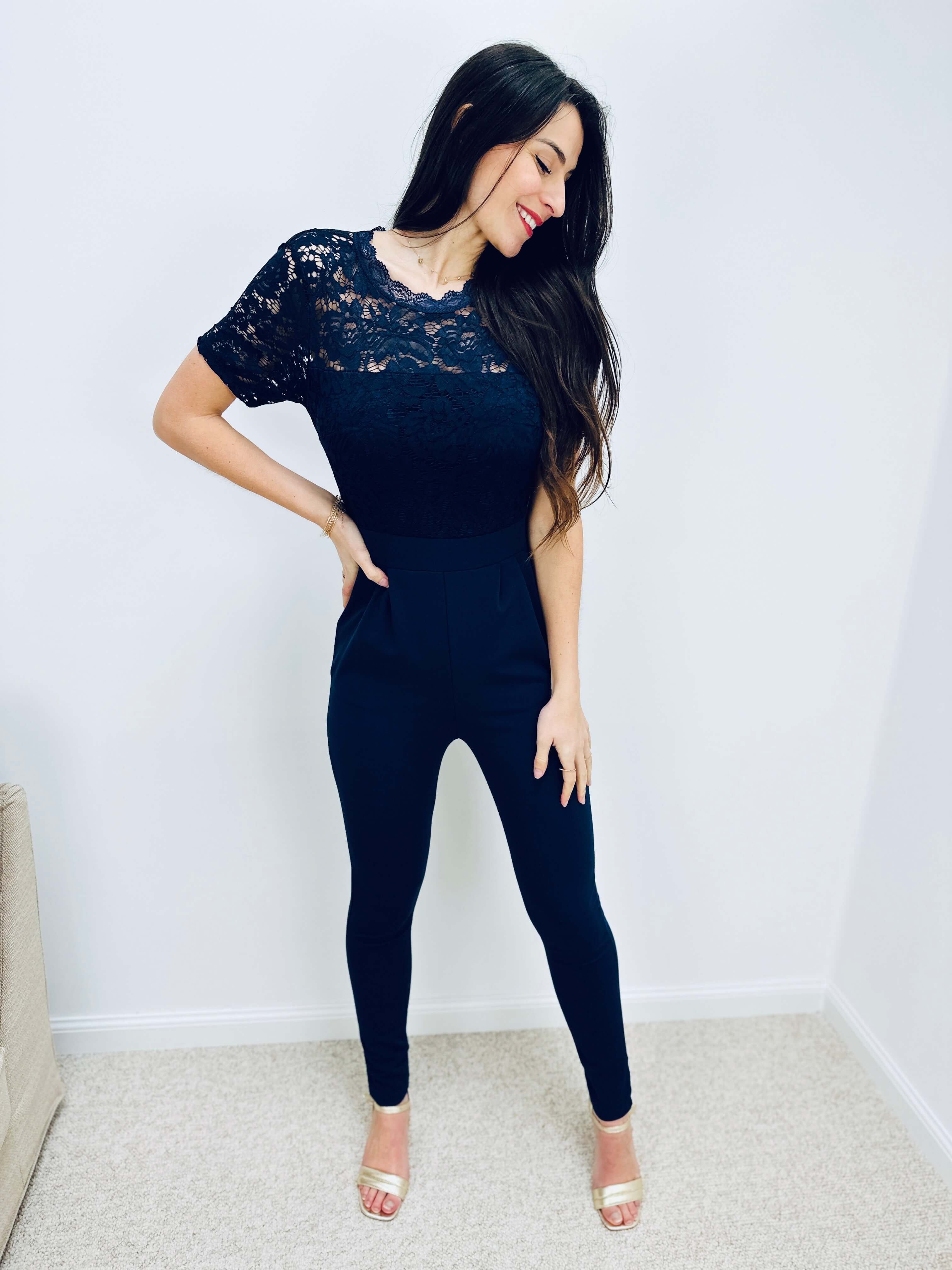 Jolanda | Eleganter Spitzen-Jumpsuit mit offenem Rücken
