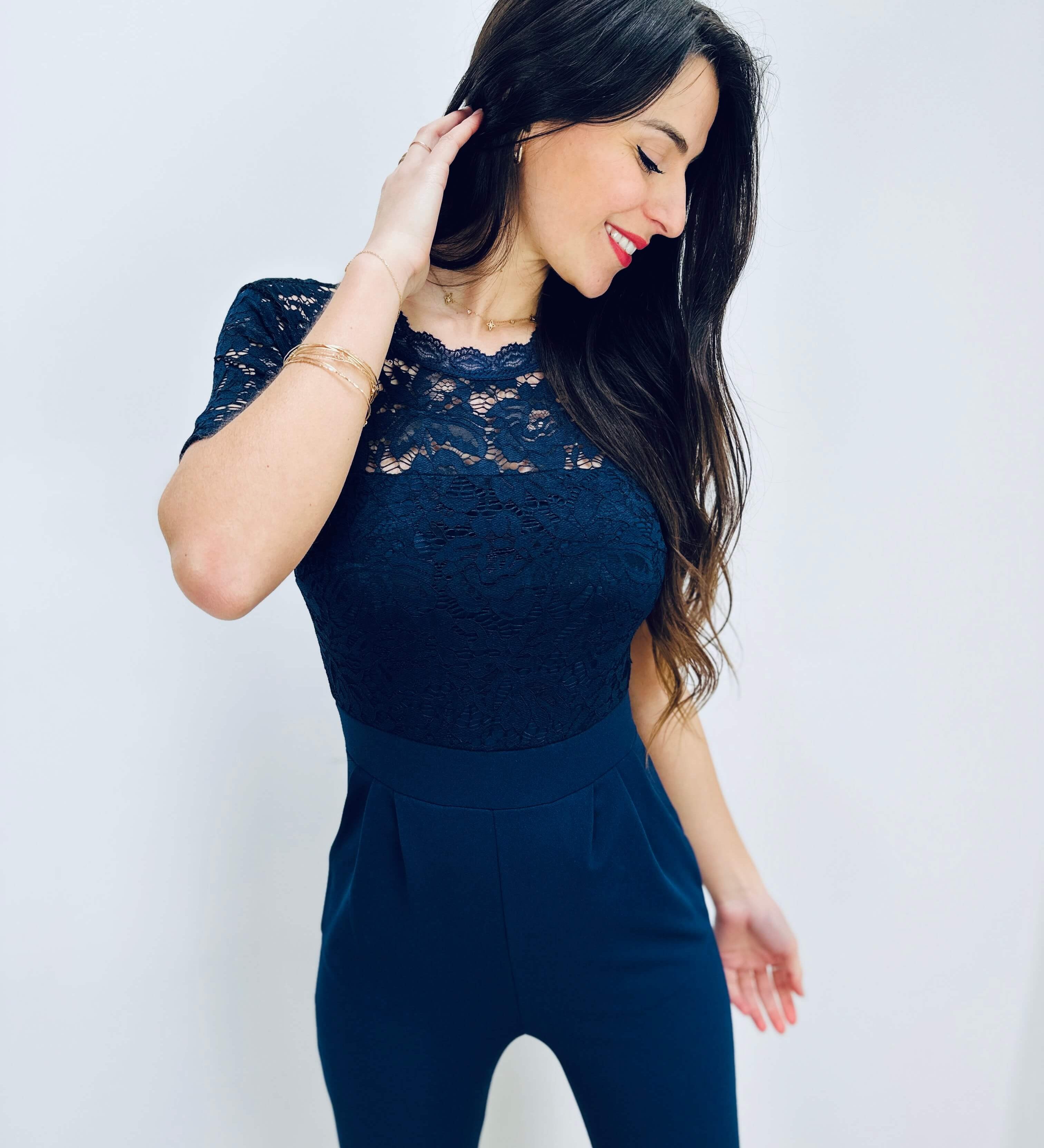 Jolanda | Eleganter Spitzen-Jumpsuit mit offenem Rücken