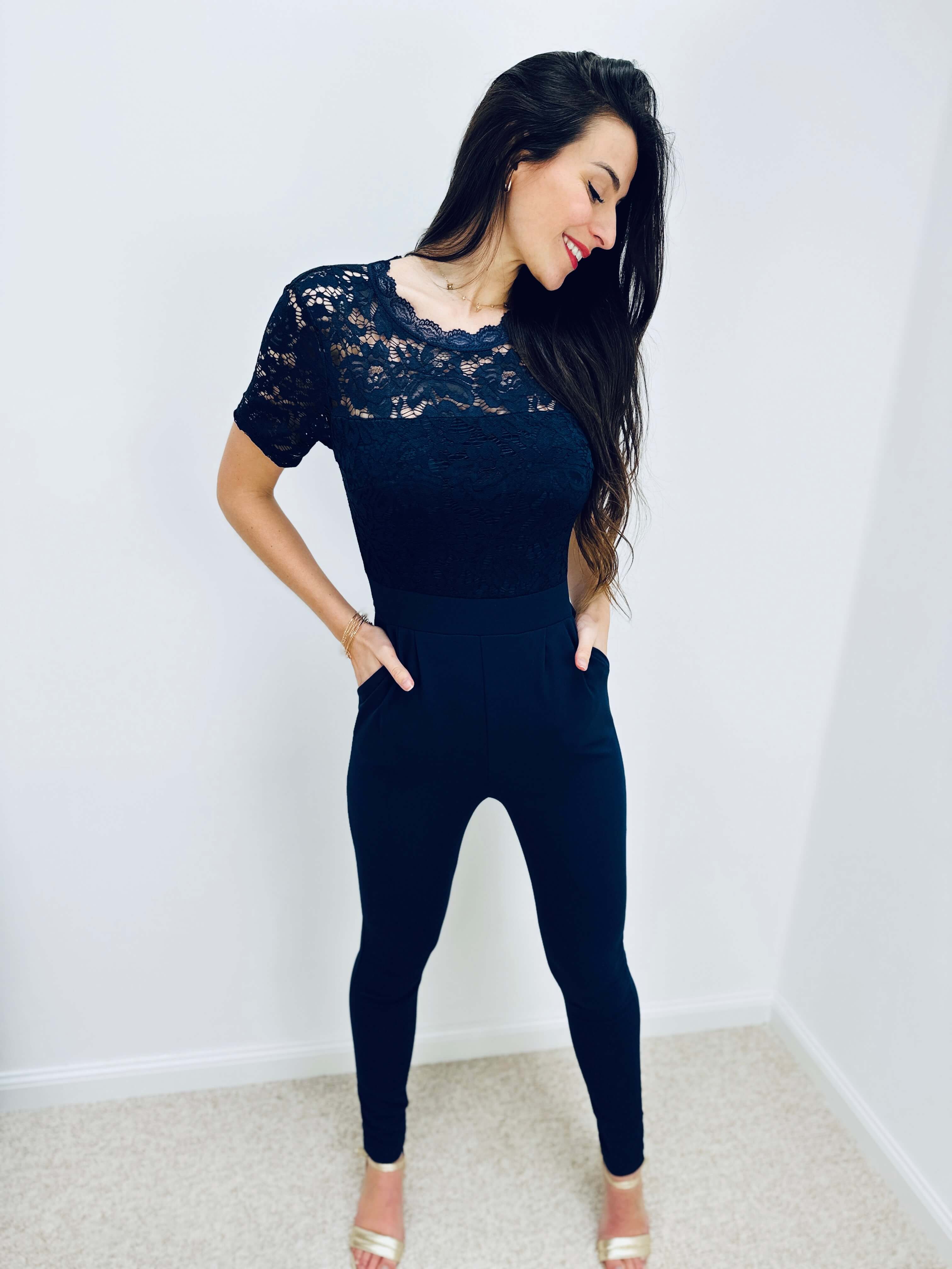 Jolanda | Eleganter Spitzen-Jumpsuit mit offenem Rücken
