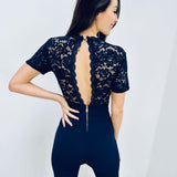 Jolanda | Eleganter Spitzen-Jumpsuit mit offenem Rücken