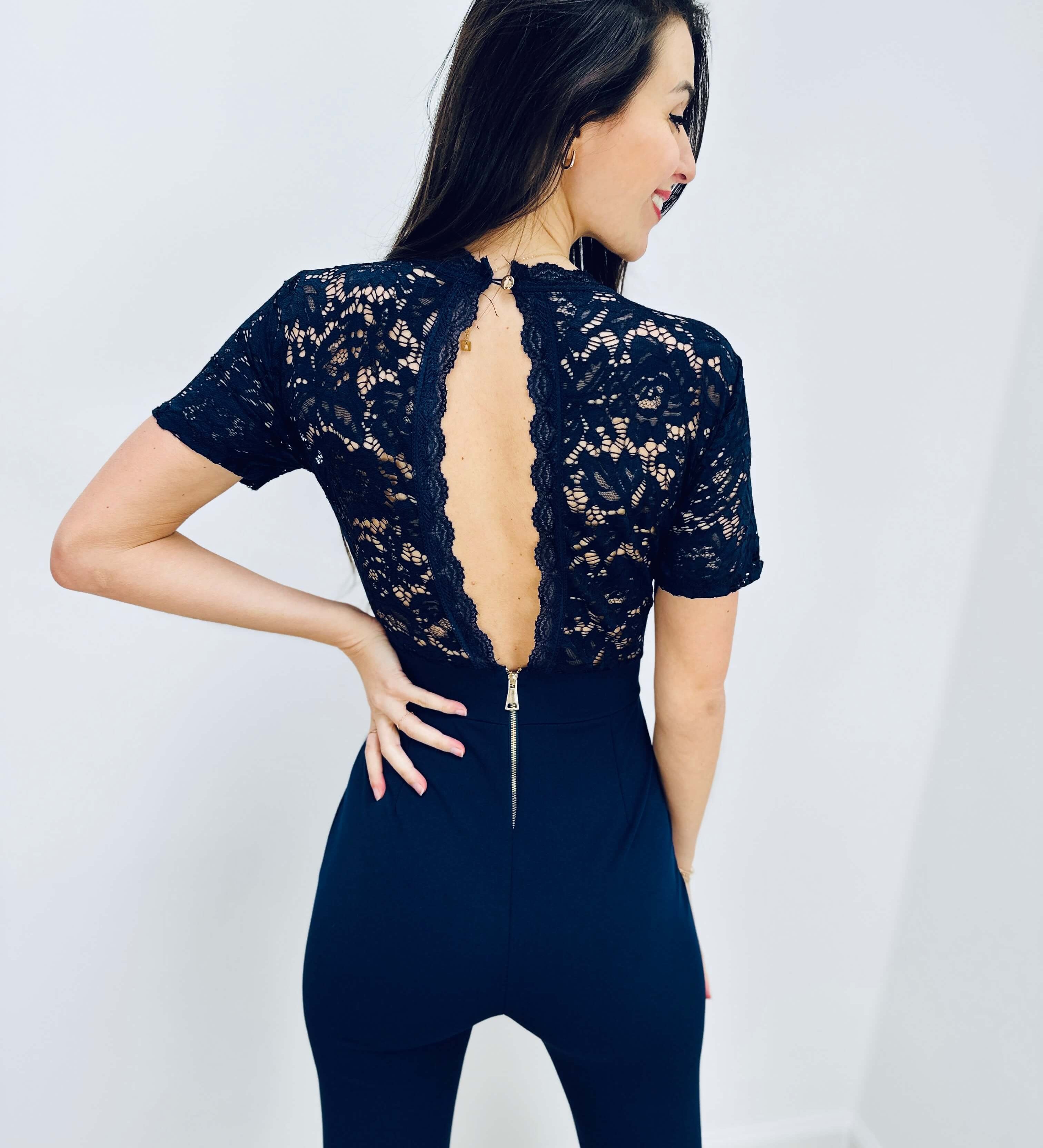 Jolanda | Eleganter Spitzen-Jumpsuit mit offenem Rücken