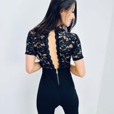 Jolanda | Eleganter Spitzen-Jumpsuit mit offenem Rücken