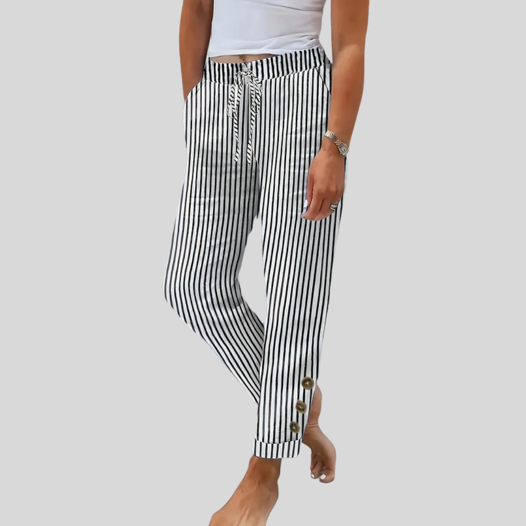 Bequeme Streifenhose für entspannte Looks – Produktansicht 1