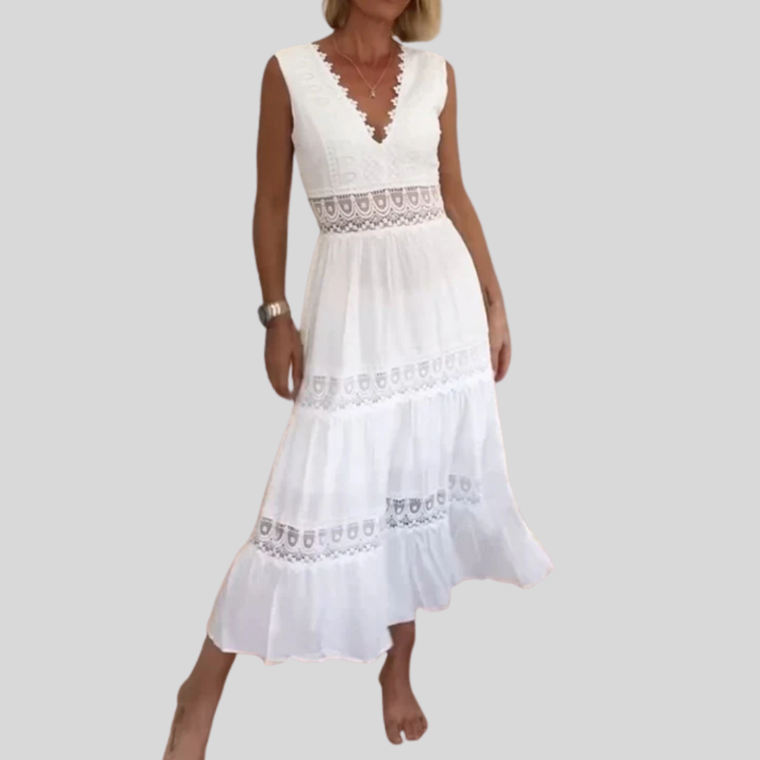 Spitzen-Camisolekleid mit V-Ausschnitt – Produktansicht 1