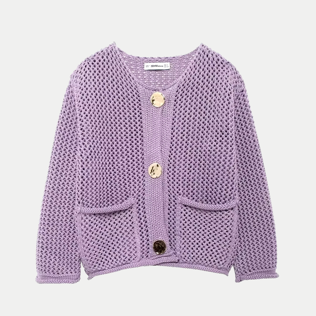 Eleganter geknöpfter Cardigan aus weichem Strick – Produktansicht 3
