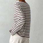 Gestreiftes Strick-Sweatshirt mit langen Ärmeln – Produktansicht 10