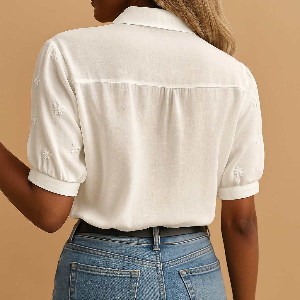 Bestickte Bluse mit klassischem Kragen – Produktansicht 5
