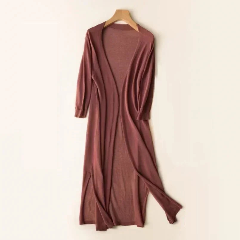 Langer leichter Cardigan für einen luftigen Look – Produktansicht 2