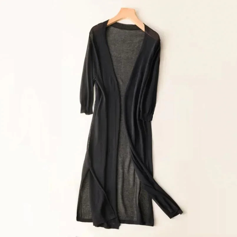 Langer leichter Cardigan für einen luftigen Look – Produktansicht 4