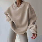 Unifarbener Pullover mit Rundhalsausschnitt – Produktansicht 2