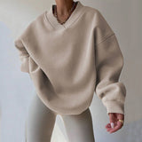 Unifarbener Pullover mit Rundhalsausschnitt – Produktansicht 2