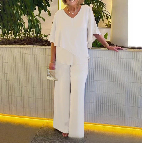 Set aus asymmetrischem Top und passender Hose – Produktansicht 6