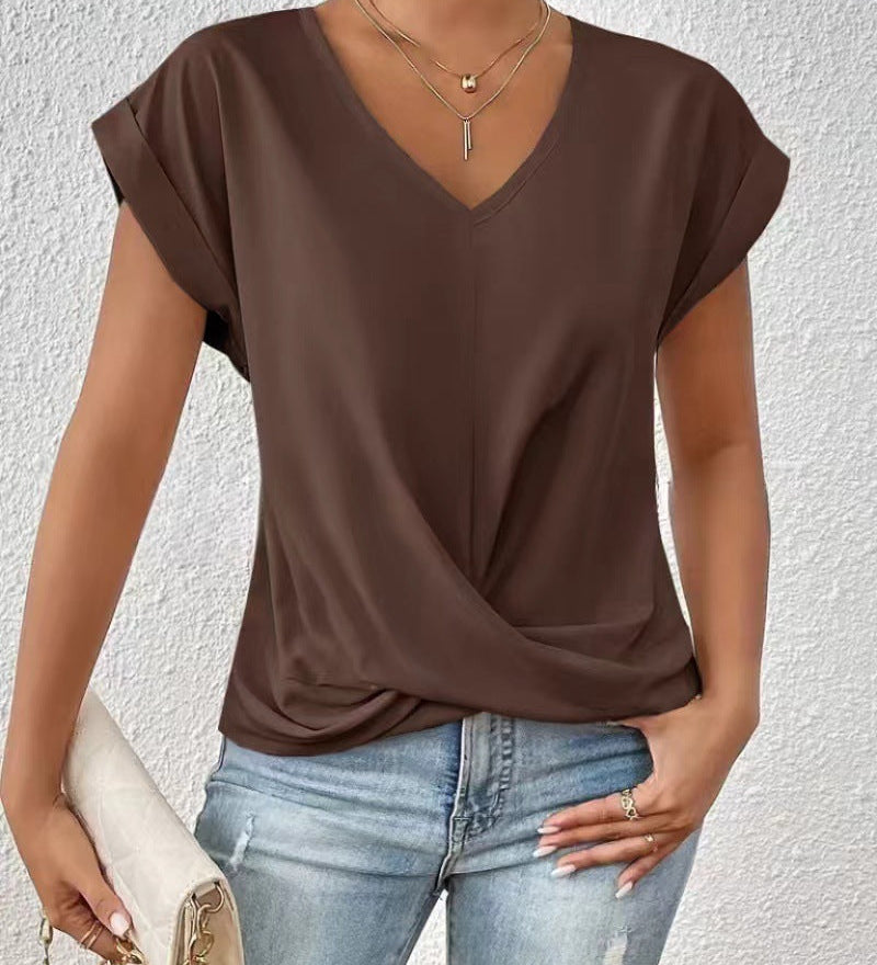 Elegantes T-Shirt mit V-Ausschnitt – Produktansicht 11
