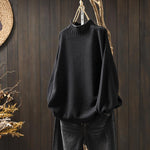 Weicher Oversize-Rollkragenpullover aus Rippstrick – Produktansicht 2