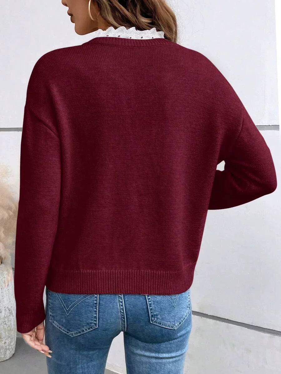Eleganter Pullover mit V-Ausschnitt – Produktansicht 6