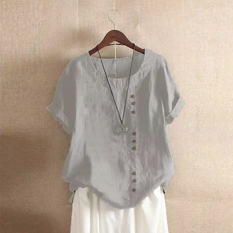 Baumwollbluse mit Knöpfen – Produktansicht 8