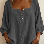 Bluse mit quadratischem Ausschnitt und 3/4-Ärmeln – Produktansicht 7