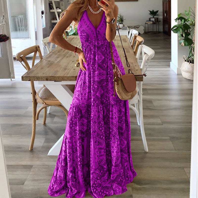 Bequemes, ärmelloses Boho-Kleid – Produktansicht 4
