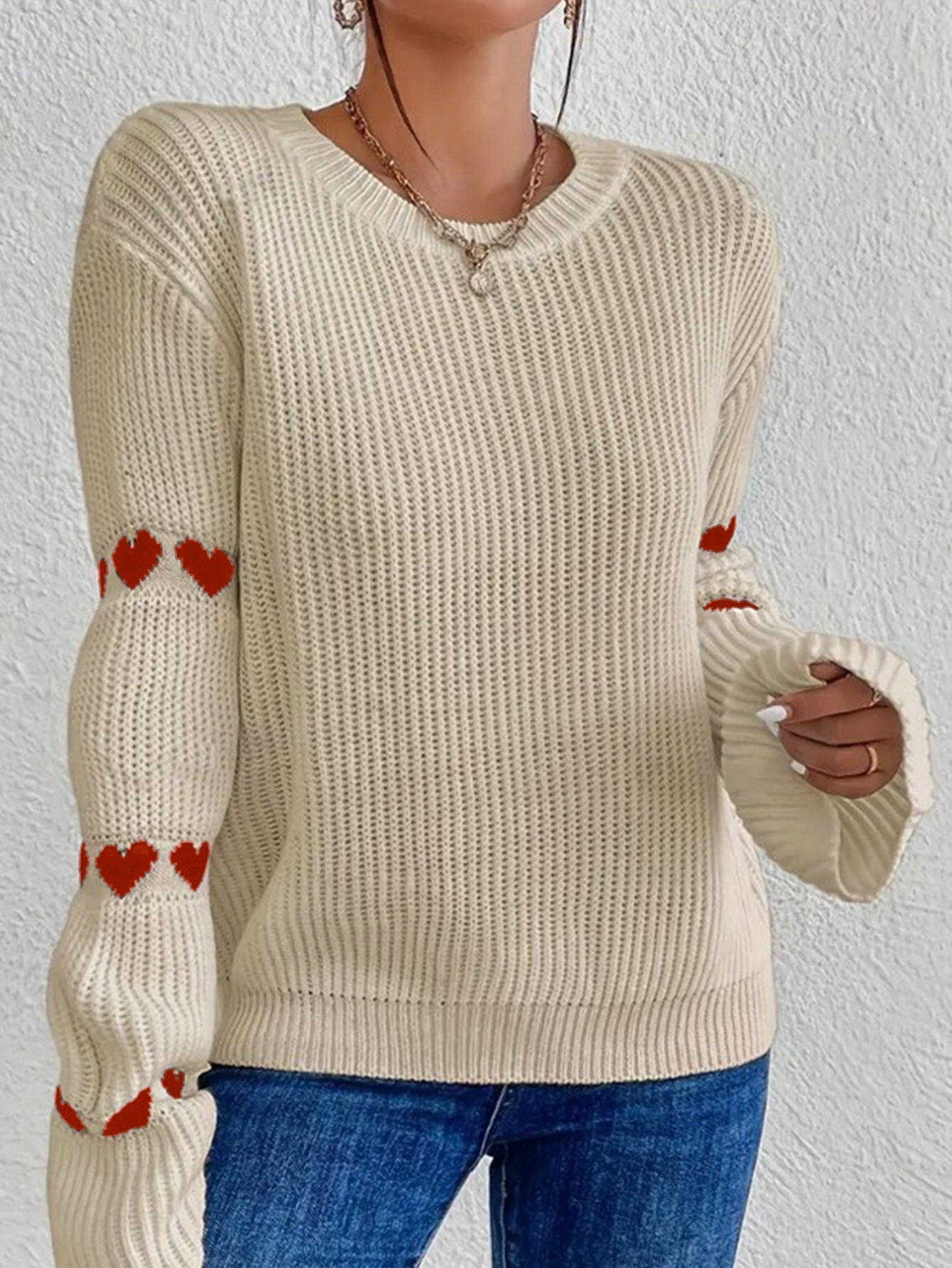 Bequemer Pullover mit Rundhalsausschnitt – Produktansicht 4