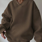 Unifarbener Pullover mit Rundhalsausschnitt – Produktansicht 8