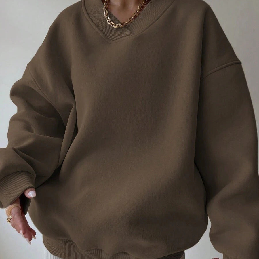 Unifarbener Pullover mit Rundhalsausschnitt – Produktansicht 8