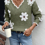Weicher Pullover mit floralem Strickmuster – Produktansicht 7