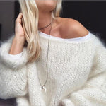 Flauschiger Oversize-Pullover mit langen Ärmeln – Produktansicht 2